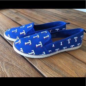 Team Beans Texas Rangers Slip on Canvas Shoes